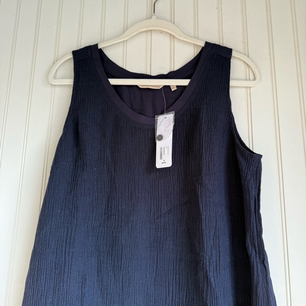 Soft Surroundings Size M Oceo Gauze Tank and Topper Set in Navy Blue NEW! - Picture 7 of 16
